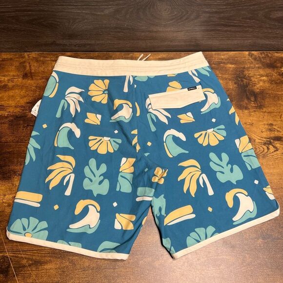O'Neill Mens 18” Tropical Print Boardshorts, Quick Dry in Blue. 32” Waist. NWT - Picture 6 of 16